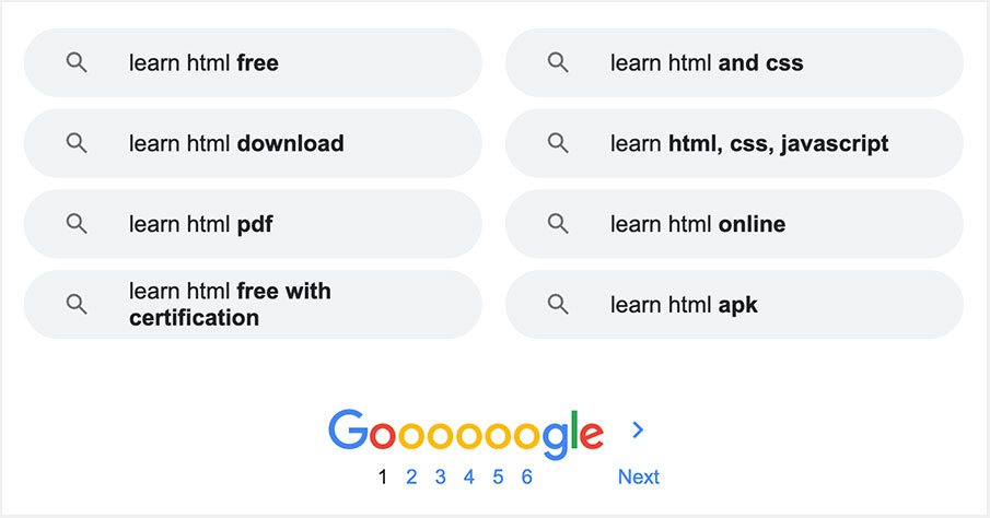 Related searches for learn HTML